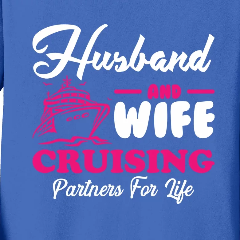 Cute Husband And Wife Cruising Partners For Life Cool Gift Kids Long Sleeve Shirt