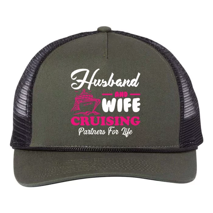 Cute Husband And Wife Cruising Partners For Life Cool Gift Retro Rope Trucker Hat Cap