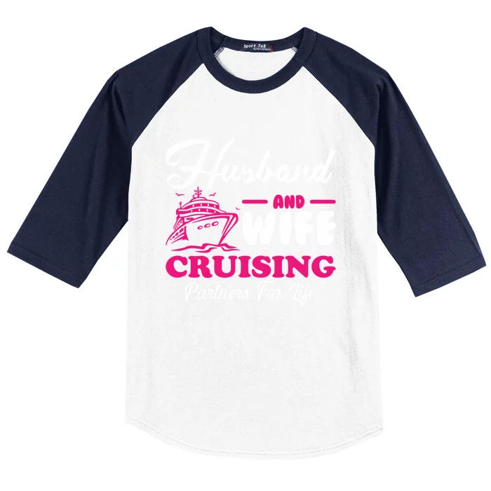 Cute Husband And Wife Cruising Partners For Life Cool Gift Baseball Sleeve Shirt