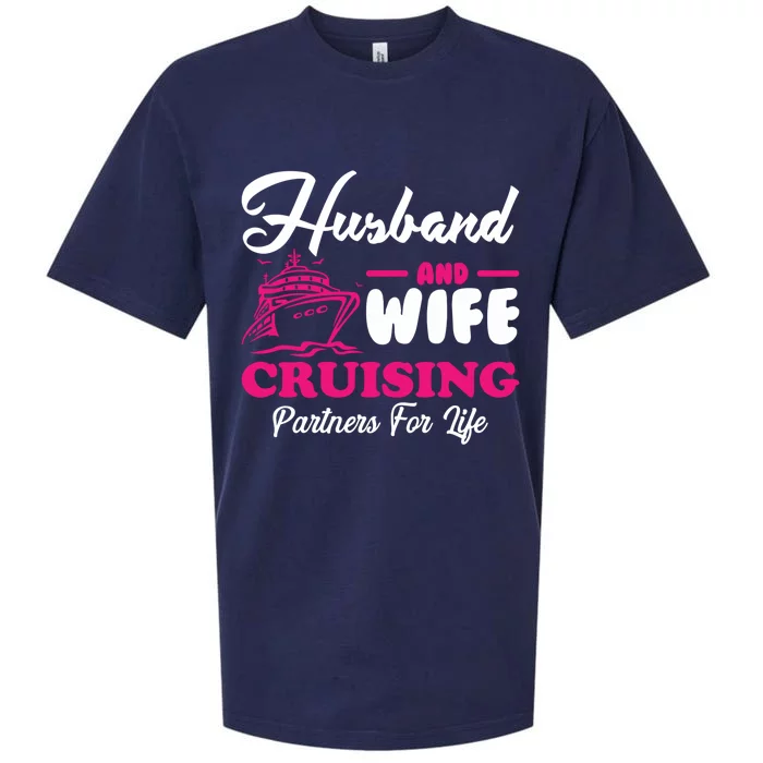 Cute Husband And Wife Cruising Partners For Life Cool Gift Sueded Cloud Jersey T-Shirt