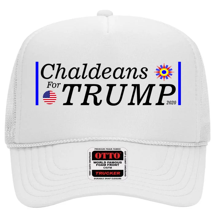 Chaldeans For Trump High Crown Mesh Trucker Hat