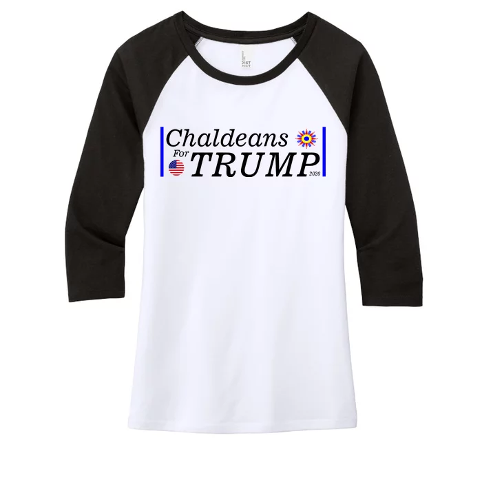 Chaldeans For Trump Women's Tri-Blend 3/4-Sleeve Raglan Shirt