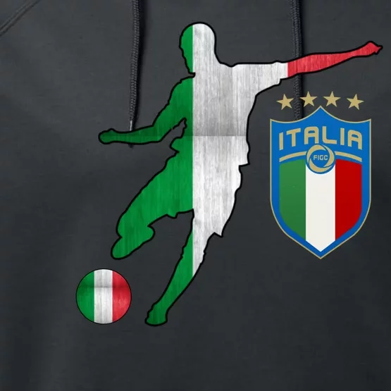 Champions Italy Jersey Italia Soccer Fan 2021 Performance Fleece Hoodie