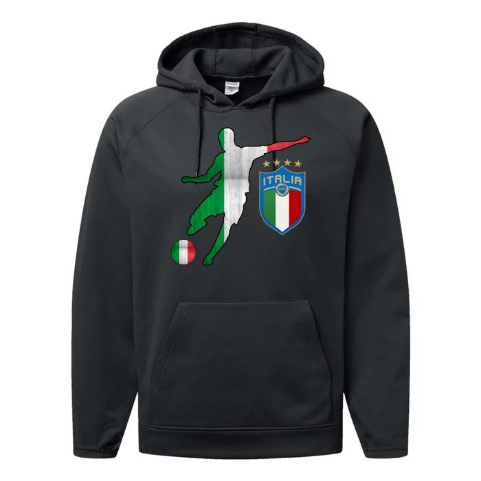 Champions Italy Jersey Italia Soccer Fan 2021 Performance Fleece Hoodie