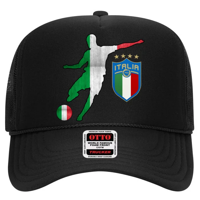 Champions Italy Jersey Italia Soccer Fan 2021 High Crown Mesh Trucker Hat