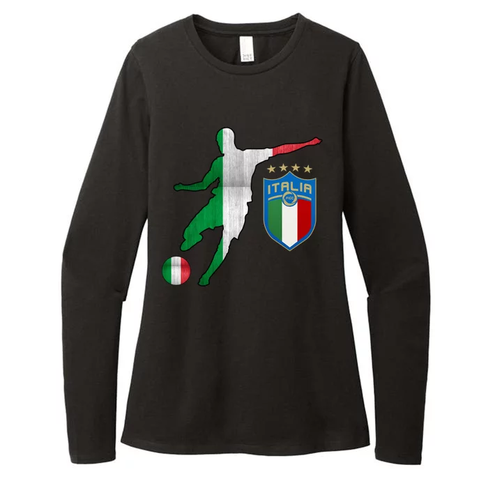 Champions Italy Jersey Italia Soccer Fan 2021 Womens CVC Long Sleeve Shirt