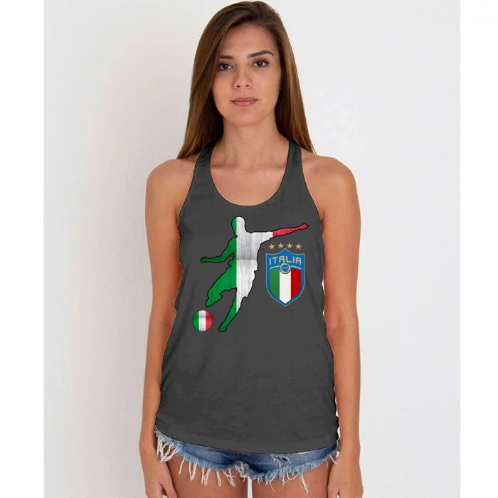 Champions Italy Jersey Italia Soccer Fan 2021 Women's Knotted Racerback Tank