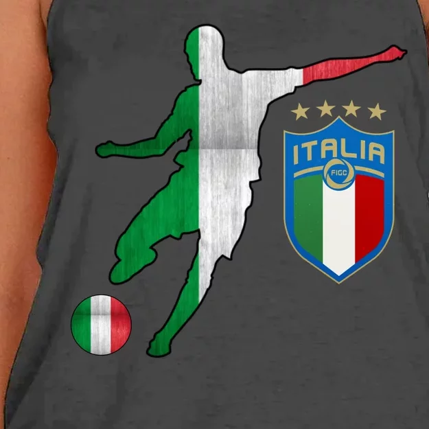 Champions Italy Jersey Italia Soccer Fan 2021 Women's Knotted Racerback Tank