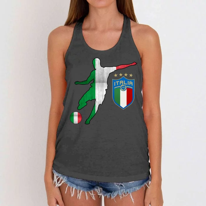 Champions Italy Jersey Italia Soccer Fan 2021 Women's Knotted Racerback Tank