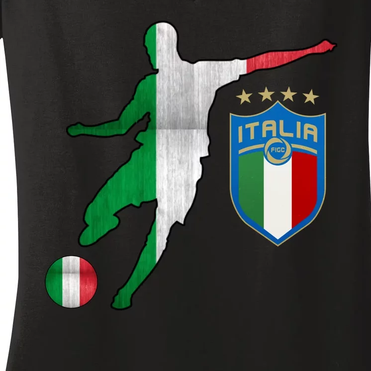 Champions Italy Jersey Italia Soccer Fan 2021 Women's V-Neck T-Shirt