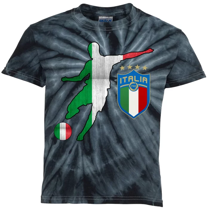 Champions Italy Jersey Italia Soccer Fan 2021 Kids Tie-Dye T-Shirt