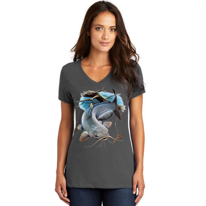 Channel Catfish Women's V-Neck T-Shirt