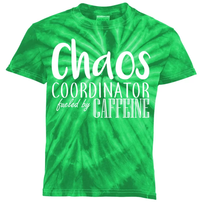 Chaos Coordinator Fueled By Caffeine Kids Tie-Dye T-Shirt