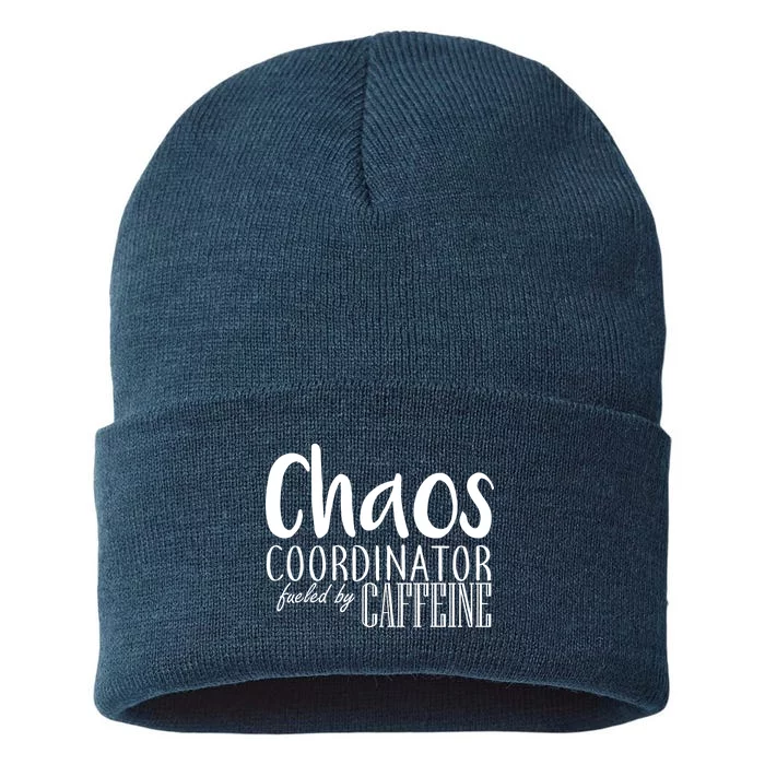 Chaos Coordinator Fueled By Caffeine Sustainable Knit Beanie