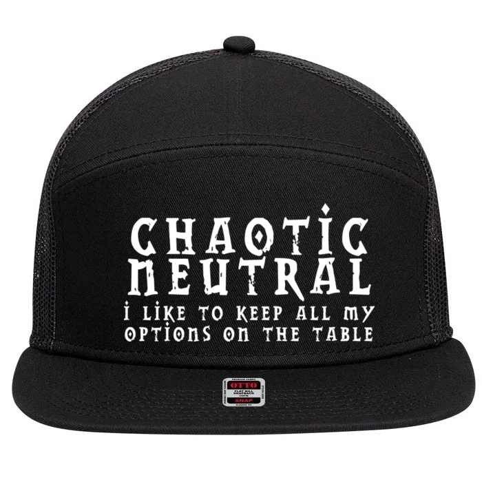 Chaotic Neutral Alignment 7 Panel Mesh Trucker Snapback Hat