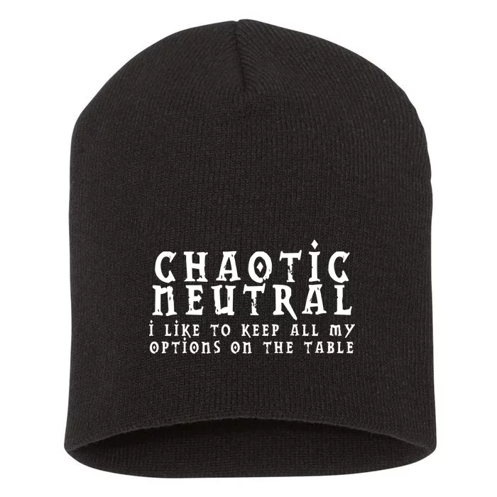 Chaotic Neutral Alignment Short Acrylic Beanie