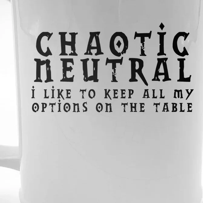 Chaotic Neutral Alignment Front & Back Beer Stein