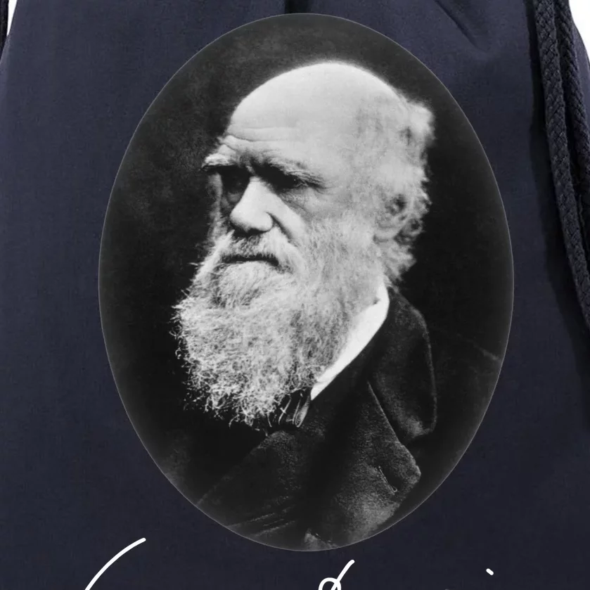 Charles Darwin Portrait Signature Evolution Atheist Science Drawstring Bag