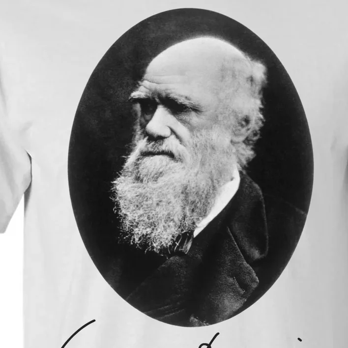 Charles Darwin Portrait Signature Evolution Atheist Science Tall T-Shirt