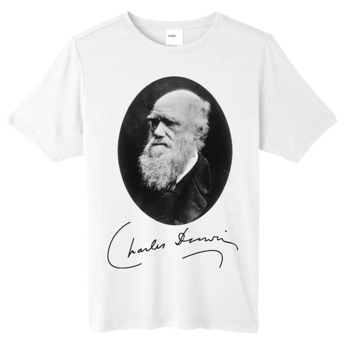 Charles Darwin Portrait Signature Evolution Atheist Science ChromaSoft Performance T-Shirt