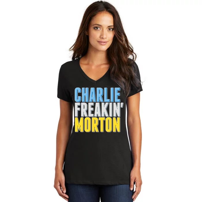 Charlie Freakin' Morton Tampa Bay baseball Women's V-Neck T-Shirt