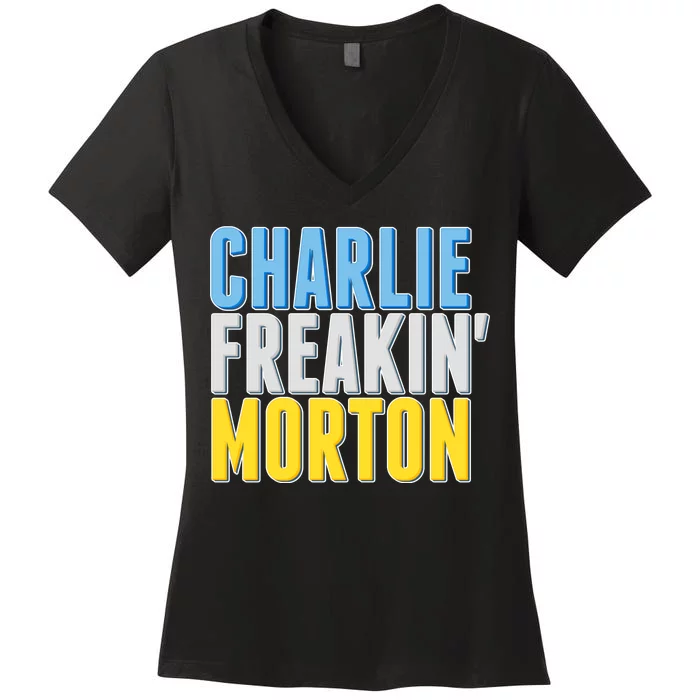 Charlie Freakin' Morton Tampa Bay baseball Women's V-Neck T-Shirt