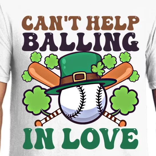 CanT Help Balling In Love Design St Patricks Baseball Cool Gift Pajama Set