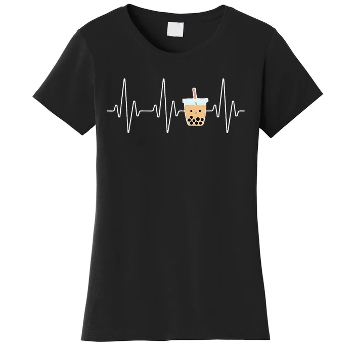 cute heartbeat bubble tea boba milk tea Women's T-Shirt