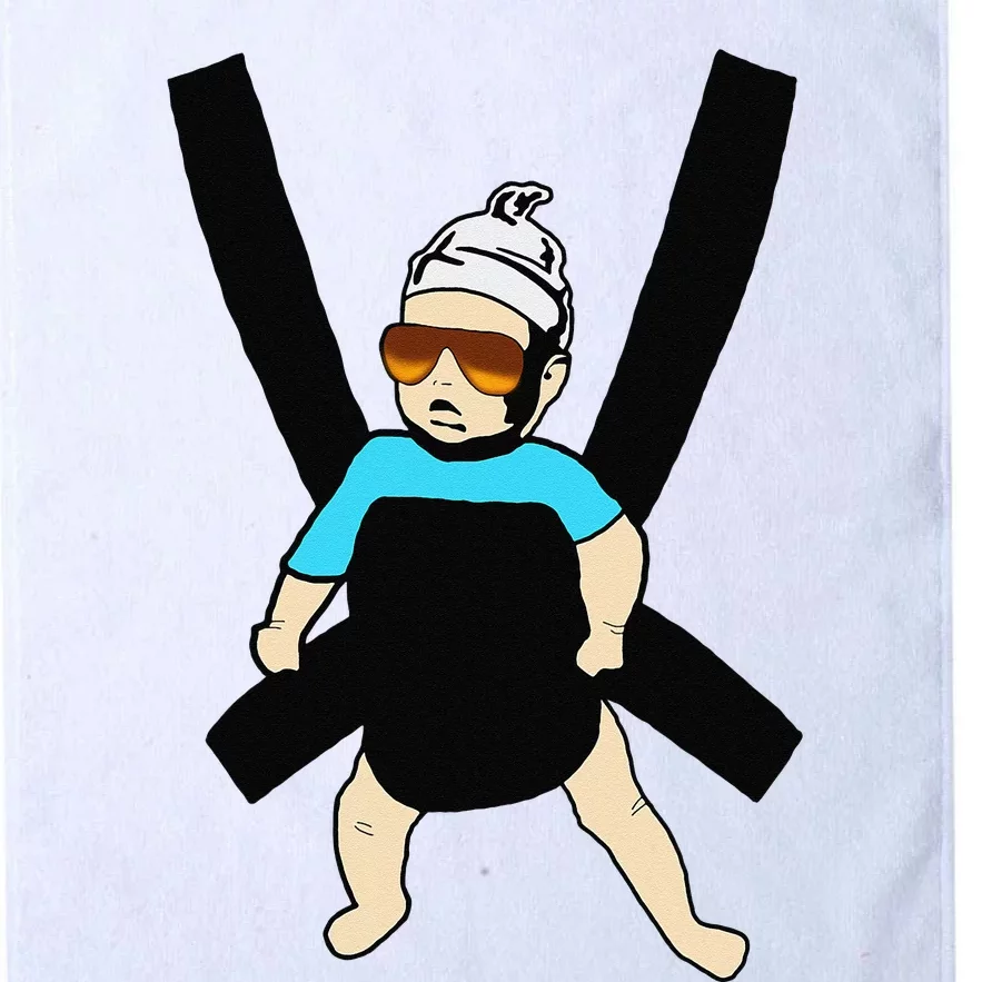 Carlos Hangover Baby with sunglasses in a strap Platinum Collection Golf Towel