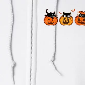 Cute Halloween Black Cat Pumpkin For Cat Lover Full Zip Hoodie