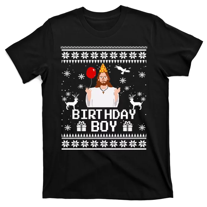 Christian Happy Birthday Jesus Birthday Boy Ugly Christmas Sweater T-Shirt