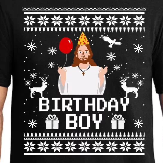 Christian Happy Birthday Jesus Birthday Boy Ugly Christmas Sweater Pajama Set