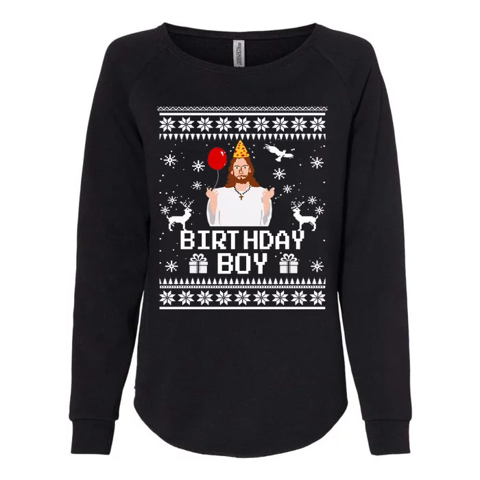 Christian Happy Birthday Jesus Birthday Boy Ugly Christmas Sweater Womens California Wash Sweatshirt