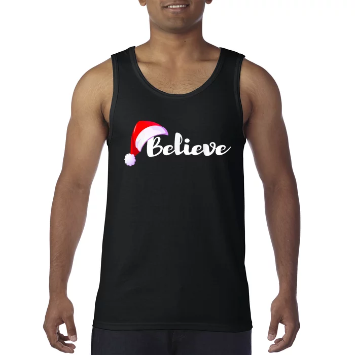 Christmas Holidays Believe Santa Claus Tank Top