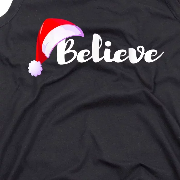 Christmas Holidays Believe Santa Claus Tank Top