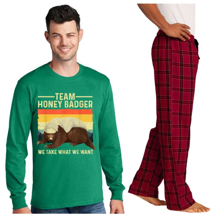 Cute Honey Badger Art For Men Women Ratel Honey Badger Lover Long Sleeve Pajama Set