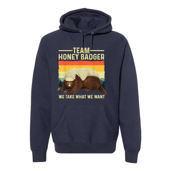 Cute Honey Badger Art For Men Women Ratel Honey Badger Lover Premium Hoodie