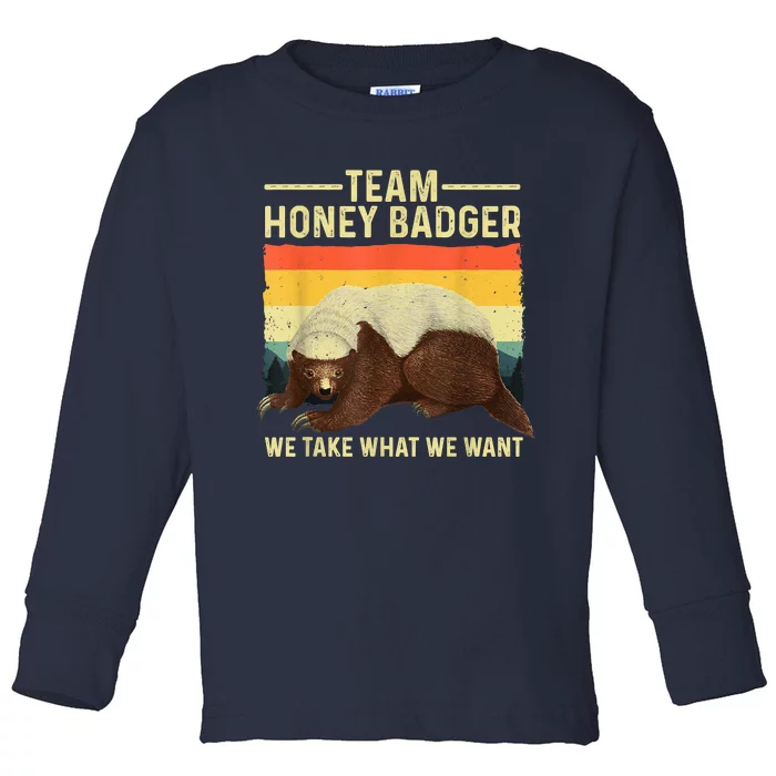 Cute Honey Badger Art For Men Women Ratel Honey Badger Lover Toddler Long Sleeve Shirt