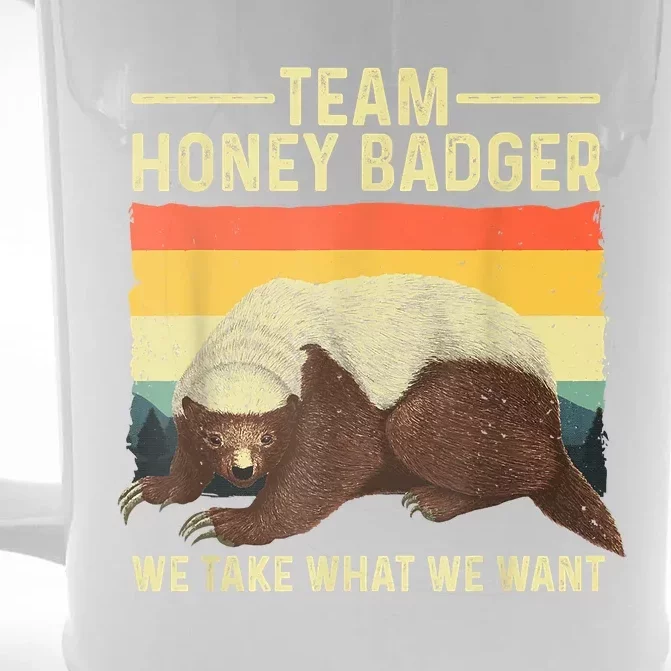 Cute Honey Badger Art For Men Women Ratel Honey Badger Lover Front & Back Beer Stein