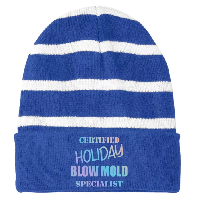 Certified Holiday Blow Mold Specialist Meaningful Gift Striped Beanie with Solid Band