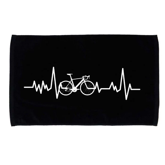 Cycling Heartbeat Bicycle Lover Bikes Riders Cyclist Microfiber Hand Towel