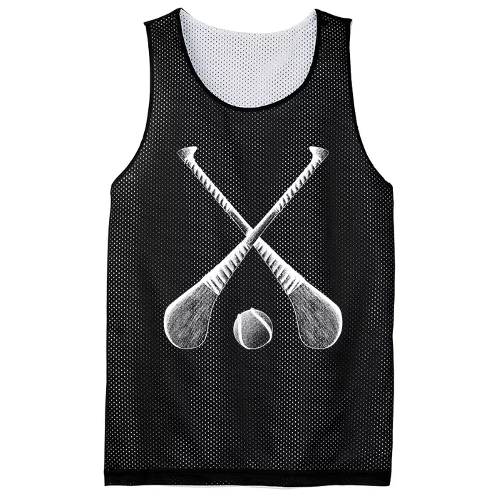 Crossed Hurling Bats Mesh Reversible Basketball Jersey Tank