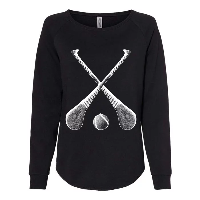 Crossed Hurling Bats Womens California Wash Sweatshirt