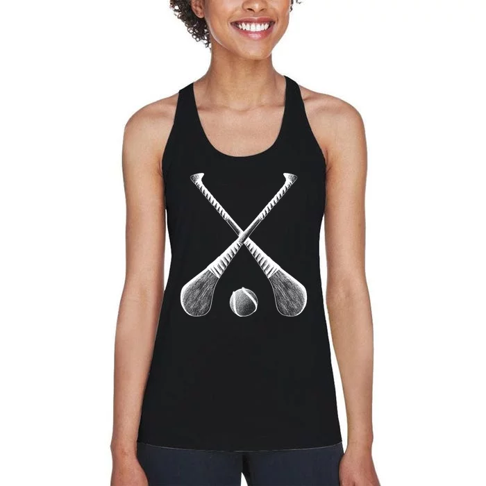 Crossed Hurling Bats Women's Racerback Tank