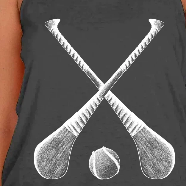 Crossed Hurling Bats Women's Knotted Racerback Tank