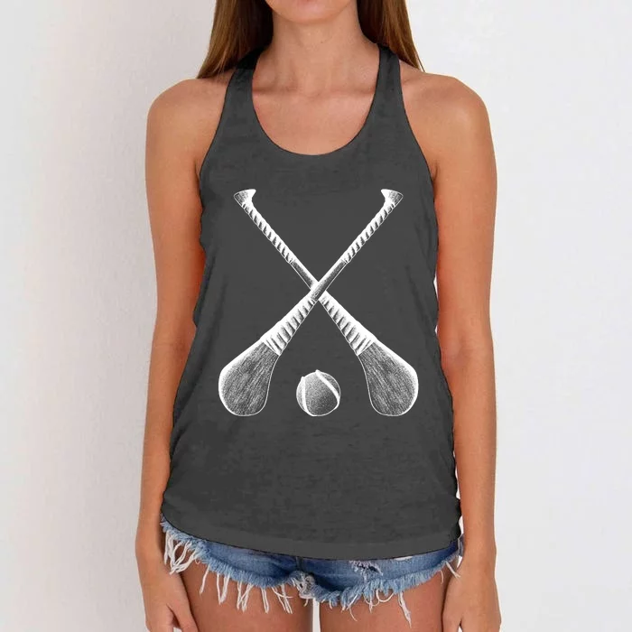 Crossed Hurling Bats Women's Knotted Racerback Tank