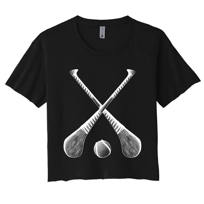 Crossed Hurling Bats Women's Crop Top Tee