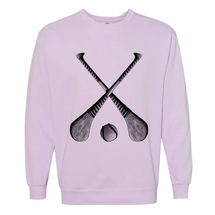 Crossed Hurling Bats Garment-Dyed Sweatshirt