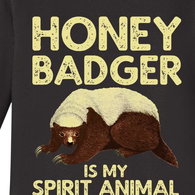 Cool Honey Badger Spirit Animal Lover Wildlife Baby Long Sleeve Bodysuit