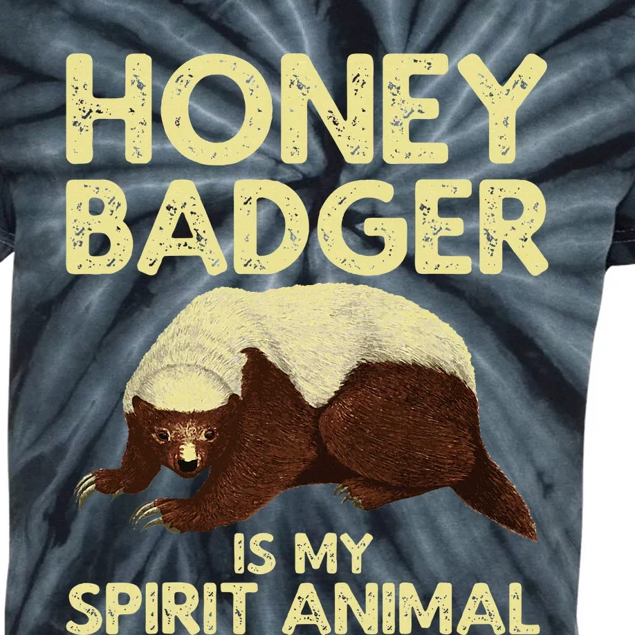 Cool Honey Badger Spirit Animal Lover Wildlife Kids Tie-Dye T-Shirt